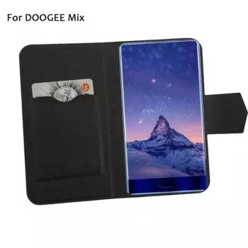 Doogee MIX Flip Cover Case ar rūdīta stikla ekrāna aizsargu komplekts - Melns