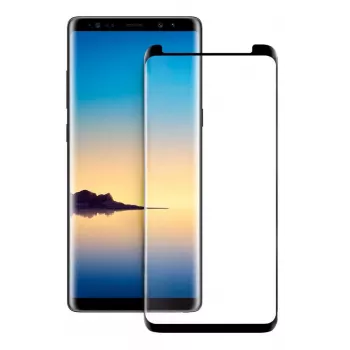 Evelatus Samsung Galaxy Note 8 N950 3D Case Friendly Rūdīta Stikla Ekrāna Aizsargs (Malu Līme) - Ultra Caurspīdīgs