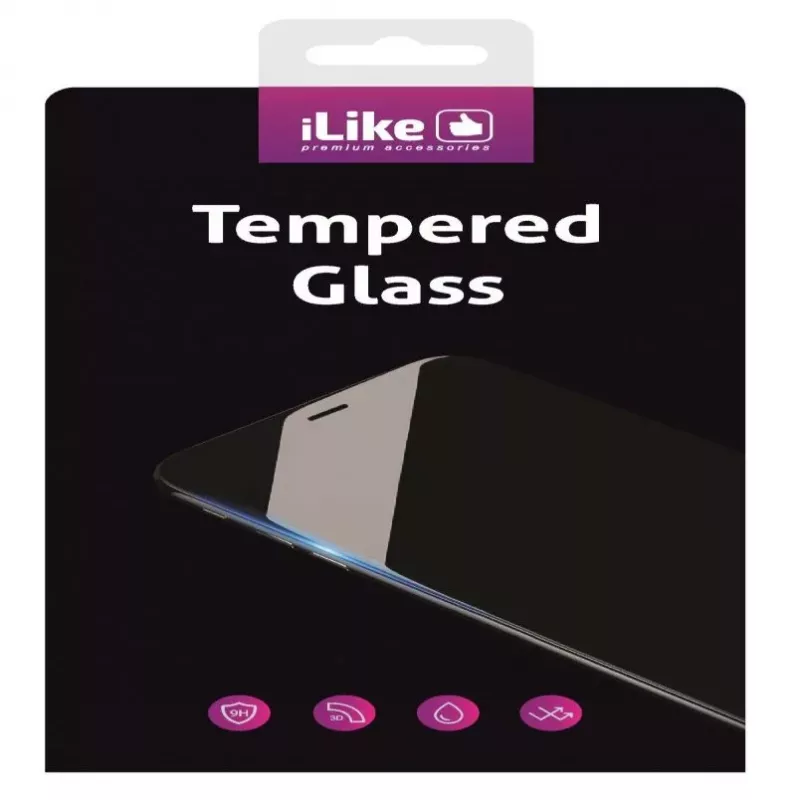 iLike Apple iPhone 6 / 6s 3D izliekts rūdīta stikla ekrāna aizsargs Melns
