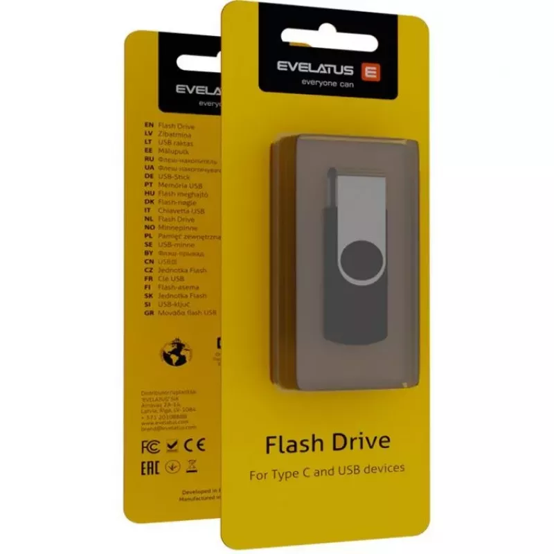 Evelatus USB Flash to Type C EFD02 64GB Melns