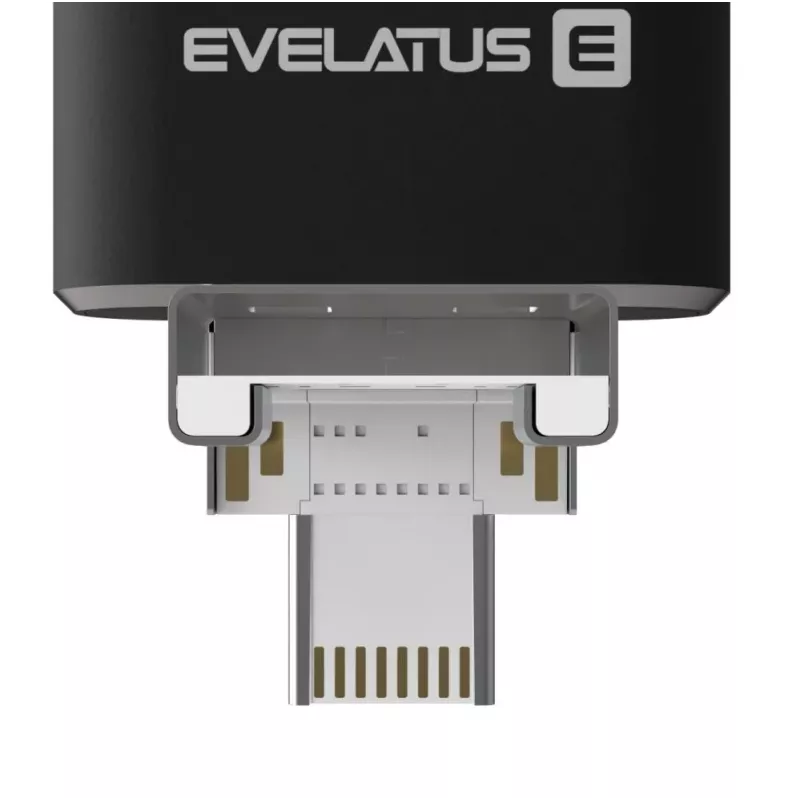 Evelatus USB Flash 4in1 64GB EFD03 (USB, Micro, Type C un iPhone) Melns