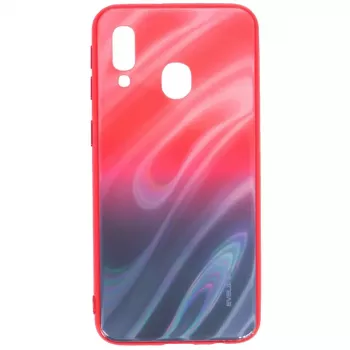 Evelatus Samsung Galaxy A40 Ūdens viļņu gradients krāsu pretsprādziena rūdīta stikla maciņš gradients sarkans-melns