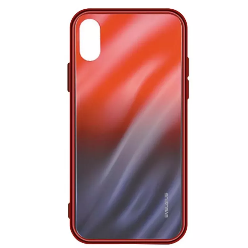 Evelatus Samsung Galaxy A70 Ūdens viļņu gradients krāsains pretsprādziena rūdīta stikla maciņš gradients sarkans-melns
