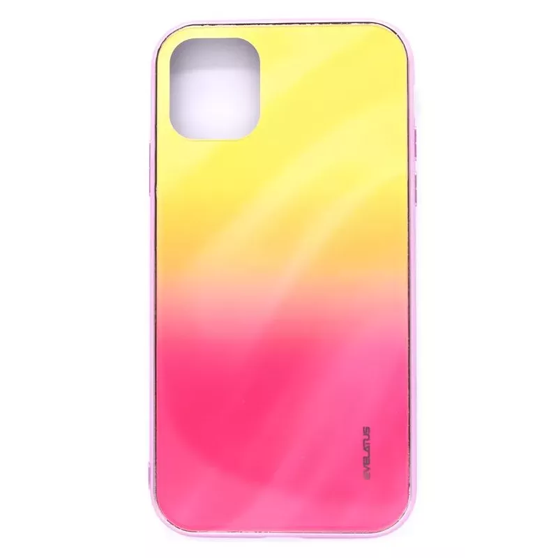 Evelatus Apple iPhone 11 Water Ripple Full Color Electroplating Tempered Glass Screen Protector Gradient Yellow-Pink
