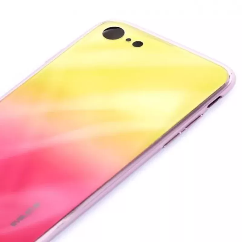 Evelatus iPhone 7/8/SE2020/SE2022 Ūdens viļņu pilnkrāsu elektrolītiskais rūdītais stikla ekrāna aizsargs Gradienta dzelteni-rožains