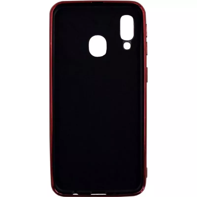 Evelatus Samsung Galaxy A40 Water Ripple Full Color Electroplating Tempered Glass Case Red