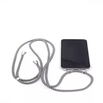 Evelatus Apple iPhone 11 Pro Max Case with Rope Black Stripes Transparent