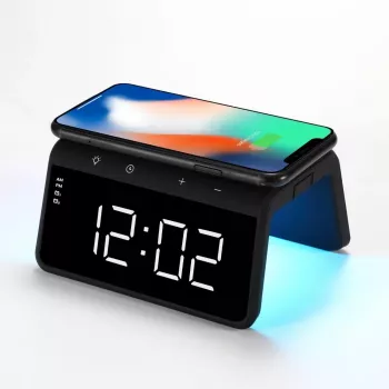 Evelatus Wireless Charging Clock WCC01BK Black