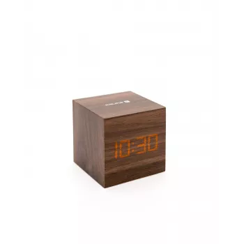 Evelatus Multifunctional Clock EMC02 Wooden - Digital LED modinātājpulkstenis ar temperatūras displeju, brūns koka grauds