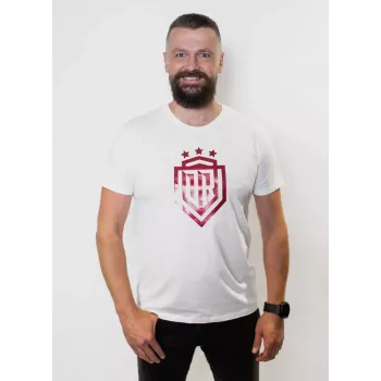 Dinamo vīriešu T-krekls XL «DINAMO» ar sarkanu metālisku apdruku balts