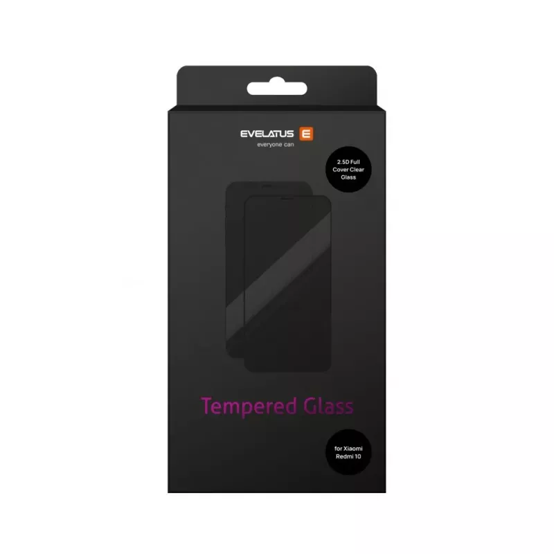 Evelatus Xiaomi Redmi 10 2.5D Full Cover Japan Glue Glass Anti-Static Screen Protector