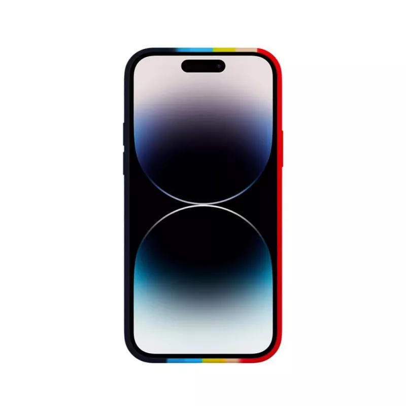 Evelatus Apple iPhone 14 Pro Silicone Case Multi-Colored Rainbow