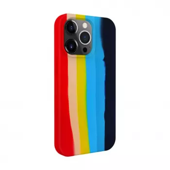 Evelatus Apple iPhone 14 Pro Max Silicone Case Multi-Colored Rainbow