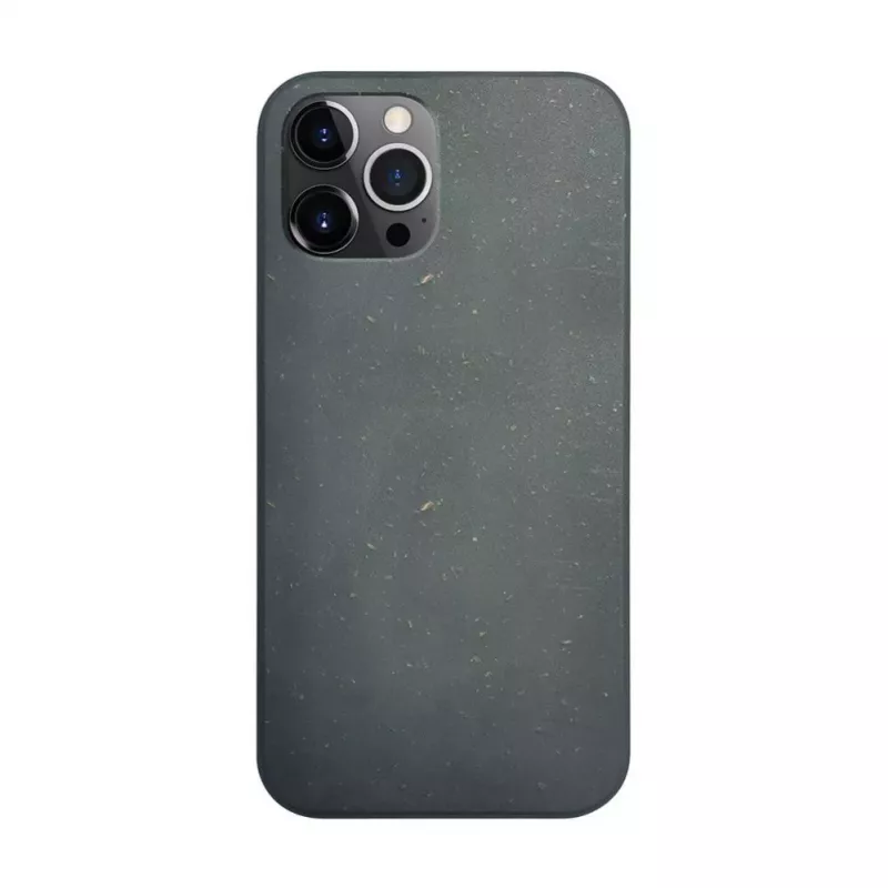 iLike Apple iPhone 12 / 12 Pro Silikona Plastmasas Maciņš Eco Print Dizains Melns