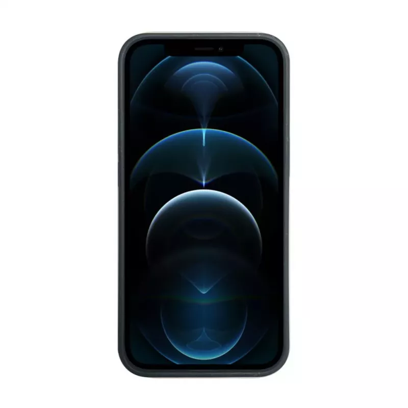 iLike Apple iPhone 12 / 12 Pro Silikona Plastmasas Maciņš Eco Print Dizains Melns