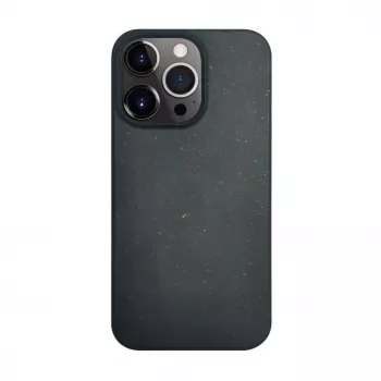 iLike Apple iPhone 14 Pro Max Silicone Plastic Case Eco Print Design Black