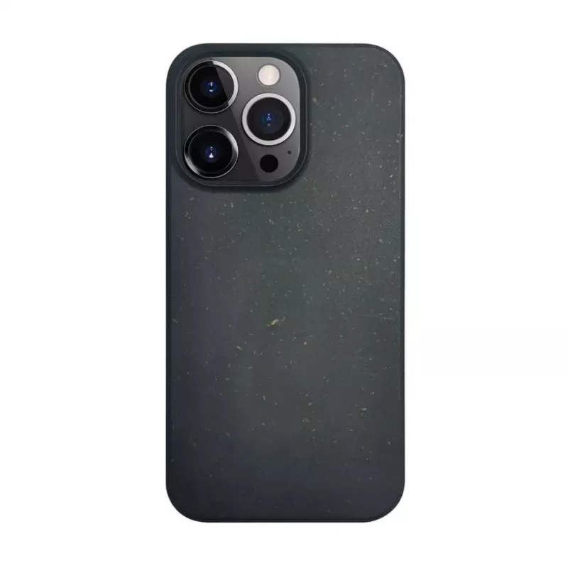 iLike Apple iPhone 14 Pro Max Silicone Plastic Case Eco Print Design Black
