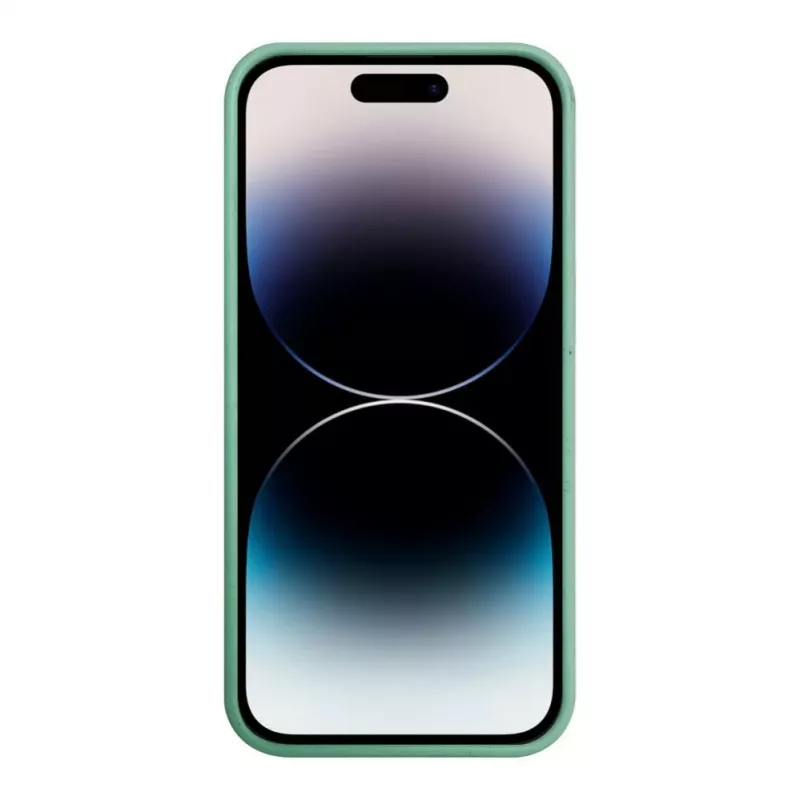 iLike Apple iPhone 14 Pro Max Silikona Plastmasas Maciņš Eco Print Dizains Ziedu Zaļš
