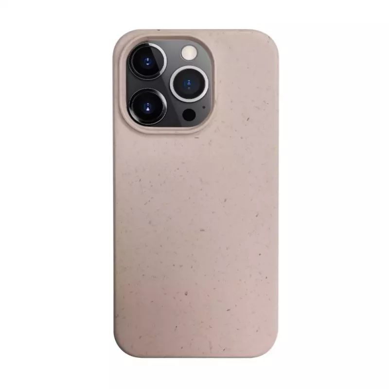 iLike Apple iPhone 14 Pro Max Silikona Plastmasas Maciņš Eco Print Dizains Bēšs