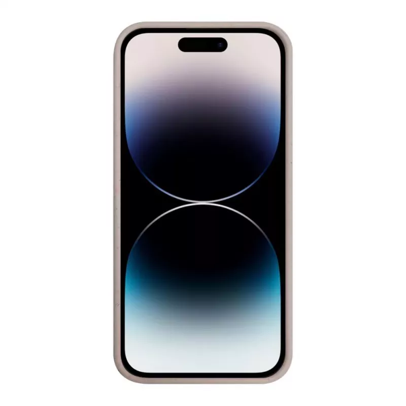 iLike Apple iPhone 14 Pro Max Silikona Plastmasas Maciņš Eco Print Dizains Bēšs