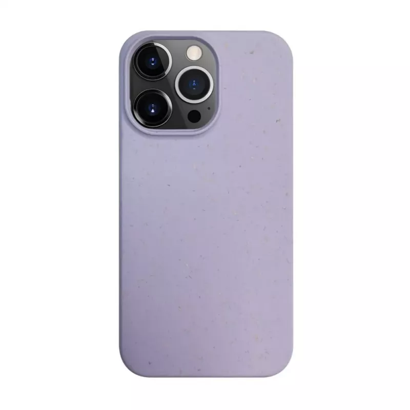 iLike Apple iPhone 14 Pro Silikona Plastmasas Maciņš Eco Print Dizains Ziedu Purpursarkanā Krāsā