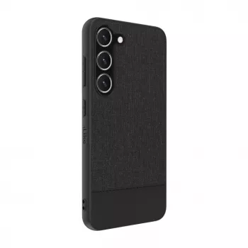 iLike Samsung Galaxy S23 Plus Plastic Leather Back Cover Black