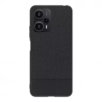 iLike Xiaomi Redmi Note 12 / Poco X5 Plastmasas ādas aizmugurējais vāciņš Melns
