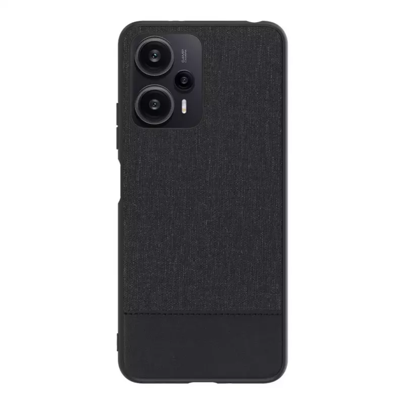 iLike Xiaomi Redmi Note 12 / Poco X5 Plastmasas ādas aizmugurējais vāciņš Melns