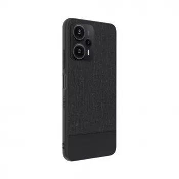 iLike Xiaomi Redmi Note 12 / Poco X5 Plastmasas ādas aizmugurējais vāciņš Melns