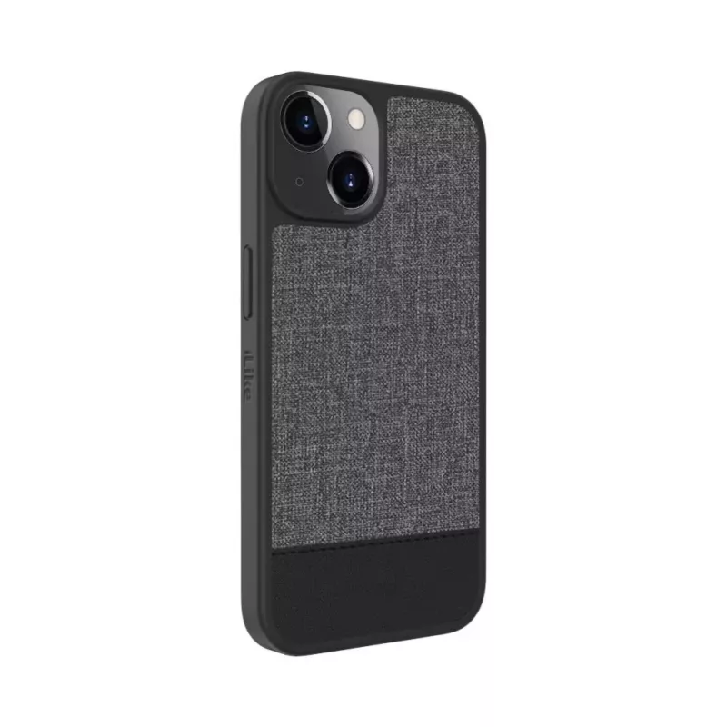 iLike Apple iPhone 14 Plastmasas ādas aizmugures vāciņš Pelēks