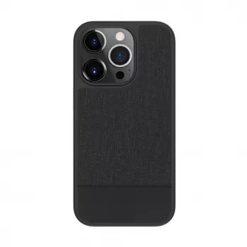 iLike Apple iPhone 14 Pro Plastmasas Ādas Aizmugurējais Vāciņš Melns