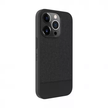 iLike Apple iPhone 14 Pro Plastmasas Ādas Aizmugurējais Vāciņš Melns