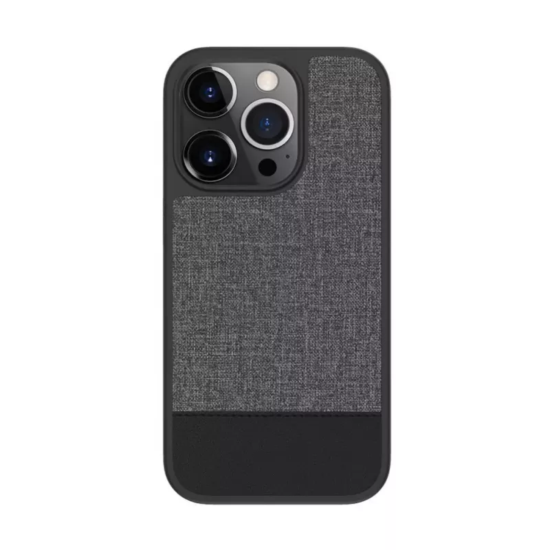 iLike Apple iPhone 14 Pro Plastmasas Ādas Aizmugurējais Vāciņš Pelēks