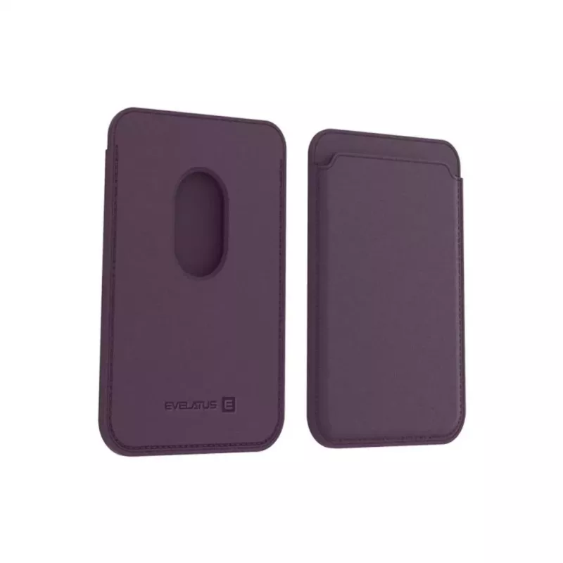 Evelatus Universal iPhone Īstas Ādas Maks ar MagSafe Deep Purple