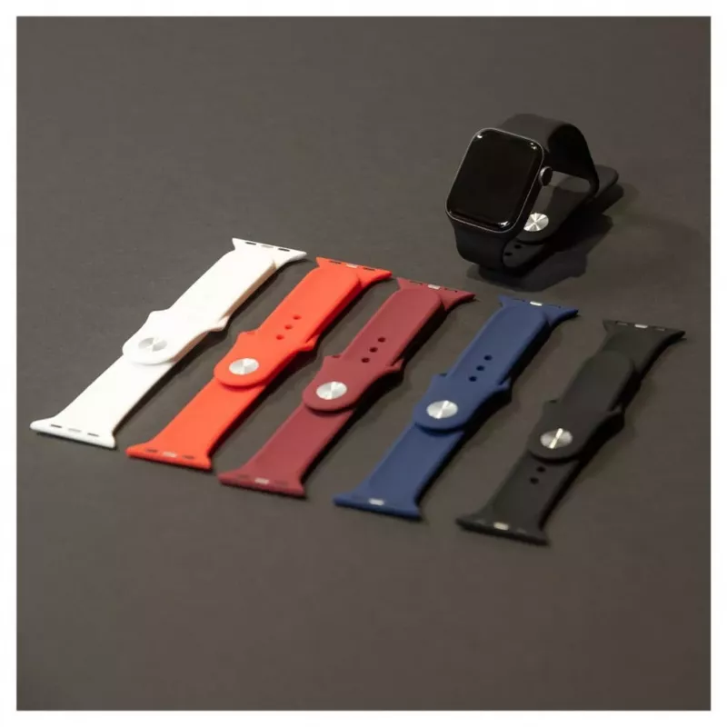 Evelatus 38/40/41mm Silicone Loop Watch Strap (110mm S/M) Red