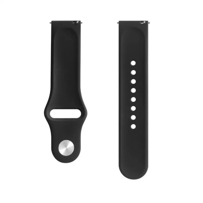 Evelatus 22mm Silicone Loop Watch Strap (S/M 110mm) Black