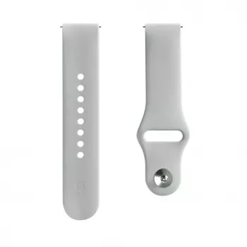 Evelatus Watch 20mm Silicone Loop Watch Straps (130mm M/L) Silver