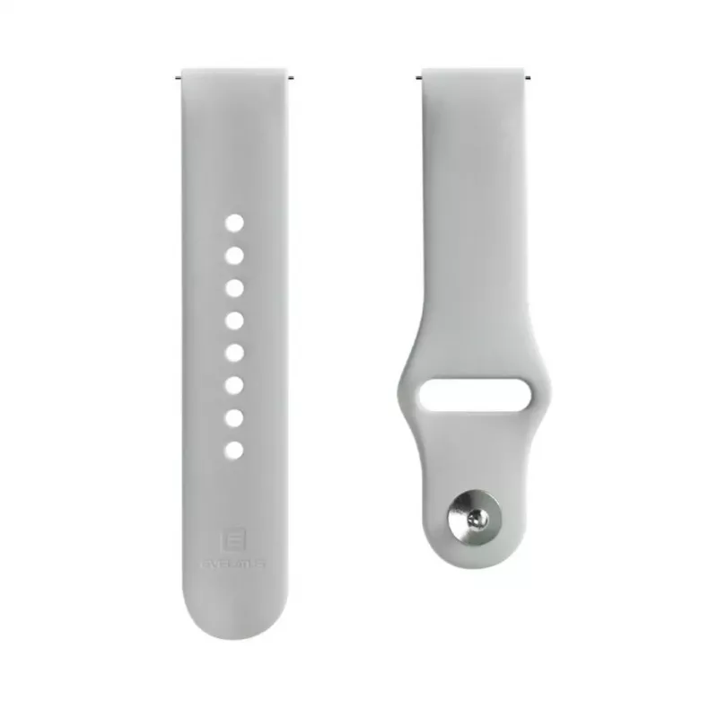 Evelatus Watch 22mm Silicone Loop Watch Strap (130mm M/L) Silver