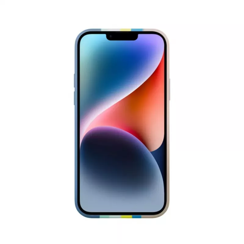 Evelatus Apple iPhone 15 Silikona Maciņš Daudzkrāsains Zils Rozā