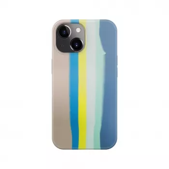 Evelatus Apple iPhone 15 Plus Silicone Case Multi-Colored Blue Pink