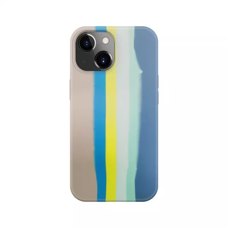 Evelatus Apple iPhone 15 Plus Silicone Case Multi-Colored Blue Pink