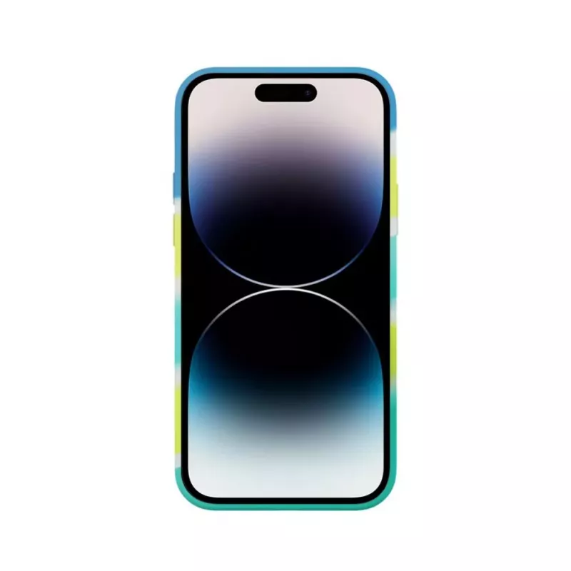 Evelatus Apple iPhone 15 Pro Silikona Maciņš Daudzkrāsains Dzelteni Zaļš