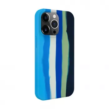 Evelatus Apple iPhone 15 Pro Max Silicone Case Multi-Colored Blue