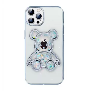 iLike Apple iPhone 13 Pro Silikona maciņš Print Desire Bear Sudraba