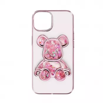 iLike Apple iPhone 15 Silikona Maciņš Print Desire Bear Rozā