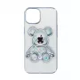 iLike Apple iPhone 15 Silikona Maciņš Print Desire Bear Sudraba