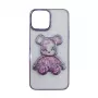 iLike Apple iPhone 15 Silikona Maciņš Print Desire Bear Purple