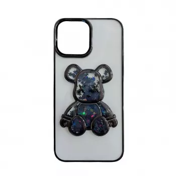 iLike Apple iPhone 15 Silikona Maciņš Print Desire Bear Melns