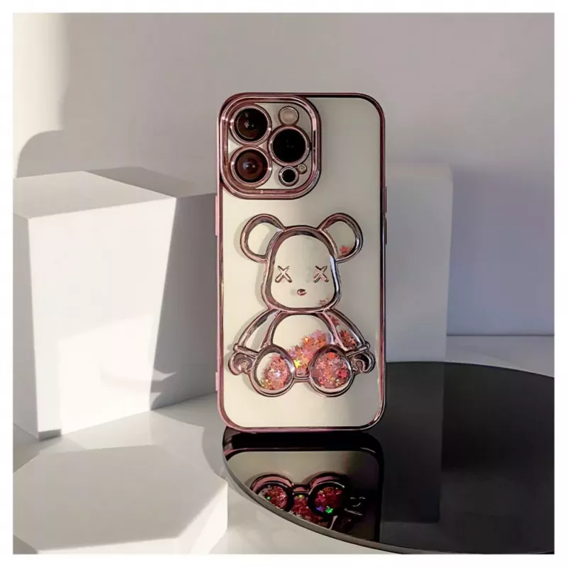 iLike Apple iPhone 15 Pro Silikona Maciņš Print Desire Bear Rozā