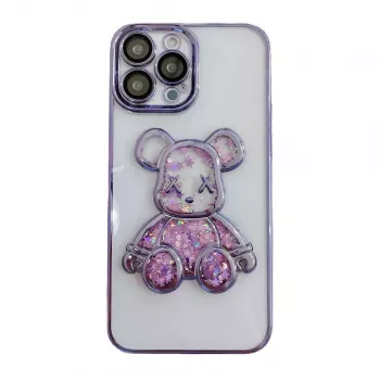 iLike Apple iPhone 15 Pro Max Silikona Maciņš Print Desire Bear Purple